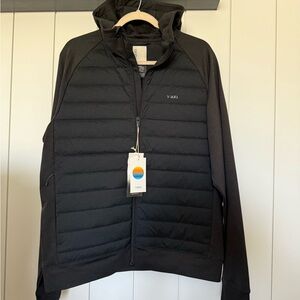 New Vuori Steadfast Insulated Hybrid Black Puffer Full Zip Jacket with Hood